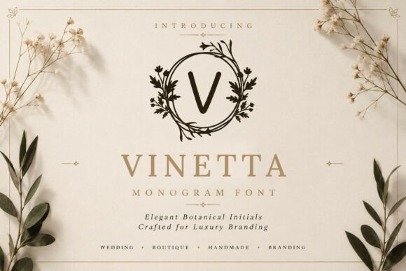 Vinetta Monogram: A Botanical Typeface for Timeless Branding